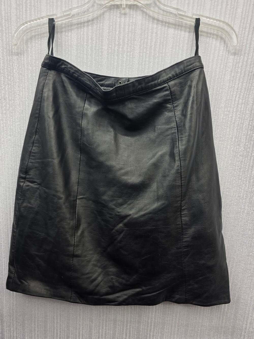 Vintage Y2k Leather Dynamics Black Leather Skirt Size 7/8